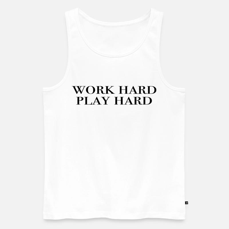 work hard play hard - schwarz - Männer Premium Bio Tank Top - Weiß