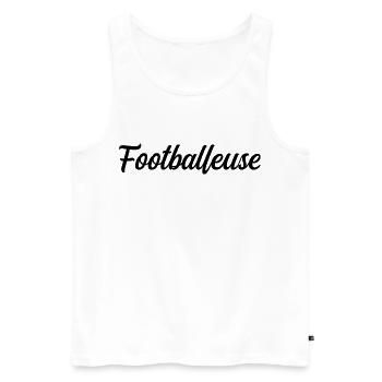 Footballeuse - Débardeur bio Premium Homme - blanc - Devant - AI Model Male 178 light (178cm)