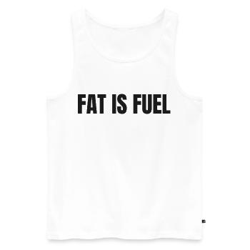 FAT IS FUEL | Carnivore T-Shirt High Fat Lifestyle - Men's Premium Organic Tank Top - white - Front - Michal (187cm)