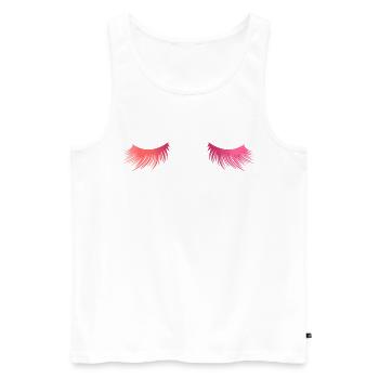 Longs beaux cils - cadeau - Débardeur bio Premium Homme - blanc - Devant - AI Model Male 178 light (178cm)