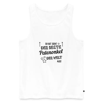 So gut sieht der beste Patenonkel der Welt aus! - Männer Premium Bio Tank Top - Weiß - Vorne - Michal (187cm)
