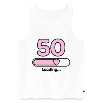 50 Jahre - Männer Premium Bio Tank Top - Weiß - Vorne - Michal (187cm)