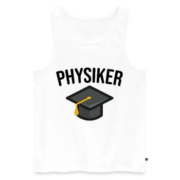 Physiker - Männer Premium Bio Tank Top - Weiß - Vorne - AI Model Male 178 light (178cm)