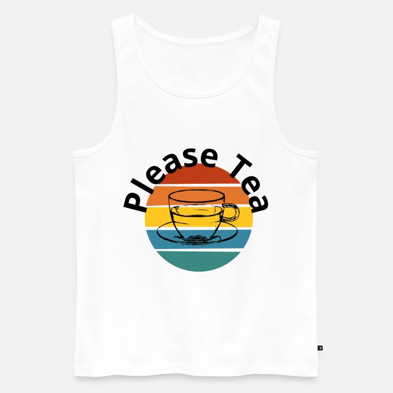 Please Tea - Männer Premium Bio Tank Top - Weiß