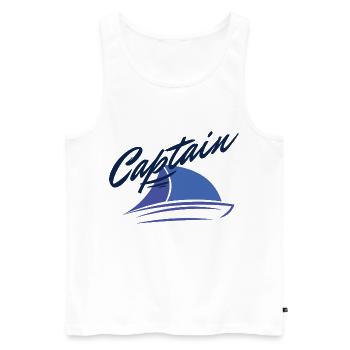 Captain Sailboat T-Shirt for Sailors and Skipper - Men's Premium Organic Tank Top - white - Front - AI Model Male 178 light (178cm)