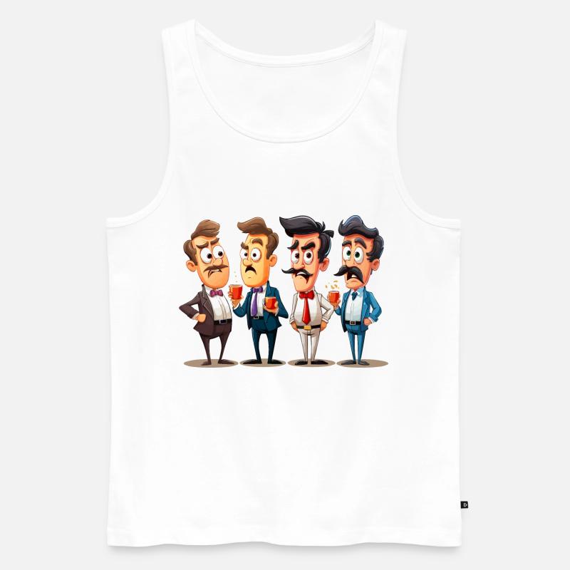 Die Kaffee-Debattierer - Männer Premium Bio Tank Top - Weiß
