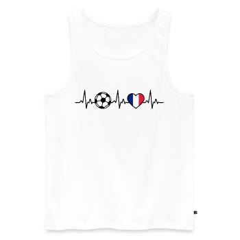 France Football Heartbeat France - Men's Premium Organic Tank Top - white - Front - Michal (187cm)