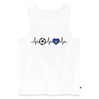 Kosovo Football Heartbeat Kosovo - Débardeur bio Premium Homme - blanc - Devant - Michal (187cm)