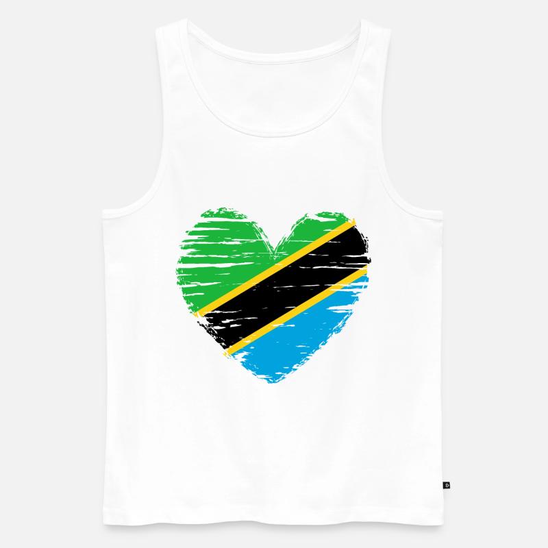 Drapeau drapeau de la Tanzanie drapeau - Débardeur bio Premium Homme - blanc