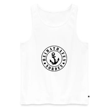 Heimathafen Norden - Männer Premium Bio Tank Top - Weiß - Vorne - Michal (187cm)