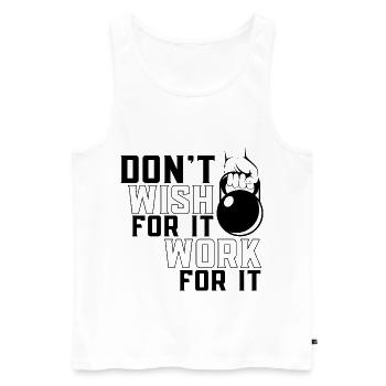 Work For It Gym Gym Strength Sports - Men's Premium Organic Tank Top - white - Front - Michal (187cm)
