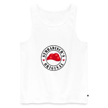 Symbadisch´s Original - Männer Premium Bio Tank Top - Weiß - Vorne - Michal (187cm)