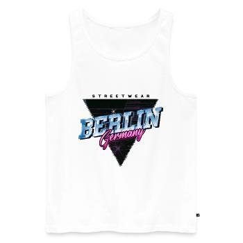 Berlin Deutschland Stadt Skyline Vintage Retro - Männer Premium Bio Tank Top - Weiß - Vorne - Michal (187cm)