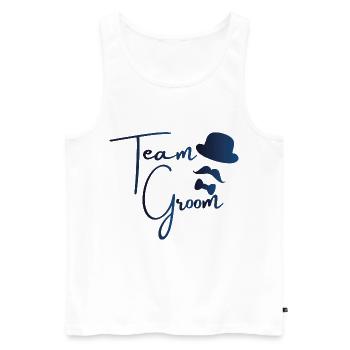 Team Groom - Junggesellenabschied - Männer Premium Bio Tank Top - Weiß - Vorne - AI Model Male 178 light (178cm)
