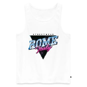 Rom Rome Italien Stadt Skyline Vintage Retro - Männer Premium Bio Tank Top - Weiß - Vorne - Michal (187cm)