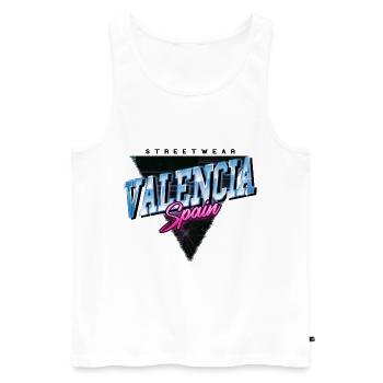 Valencia Spain City Skyline Vintage Retro - Men's Premium Organic Tank Top - white - Front - Michal (187cm)