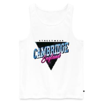 Cambridge England UK Stadt Skyline Vintage Retro - Männer Premium Bio Tank Top - Weiß - Vorne - Michal (187cm)