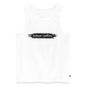 selten radlos reifenabdruck spruch radfahren - Männer Premium Bio Tank Top - Weiß - Vorne - Michal (187cm)