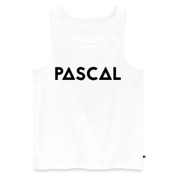 First name Pascal - Men's Premium Organic Tank Top - white - Front - Michal (187cm)