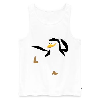 Penguin doing karate sport - Men's Premium Organic Tank Top - white - Front - Michal (187cm)