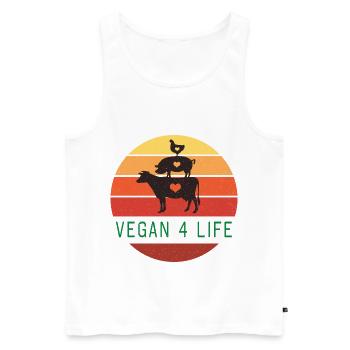 Vegan Veganer Veganerin Bunt - Männer Premium Bio Tank Top - Weiß - Vorne - Michal (187cm)