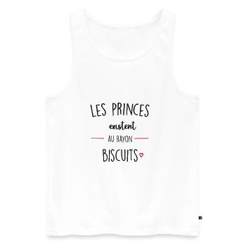 les princes - Débardeur bio Premium Homme - blanc - Devant - AI Model Male 178 light (178cm)