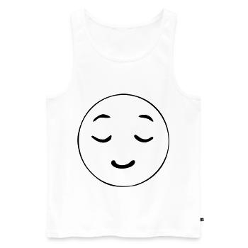 Emoji détendu croquis noir - Débardeur bio Premium Homme - blanc - Devant - AI Model Male 178 light (178cm)