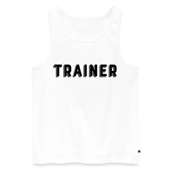 Trainer - Männer Premium Bio Tank Top - Weiß - Vorne - AI Model Male 178 light (178cm)