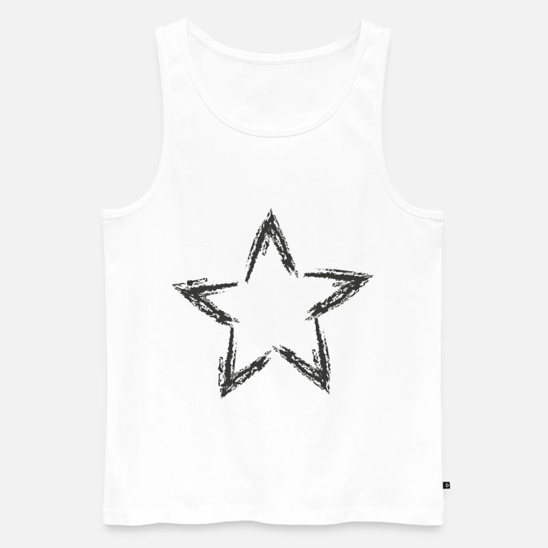 Stern Sternchen Skizze - Männer Premium Bio Tank Top - Weiß