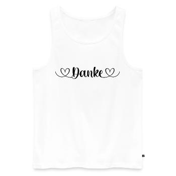 Danke sagen - Dankeschön - Vielen Dank - Danke - Männer Premium Bio Tank Top - Weiß - Vorne - AI Model Male 178 light (178cm)