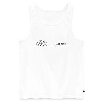 Just ride – Fahrrad Spruch mit One Line Grafik - Männer Premium Bio Tank Top - Weiß - Vorne - AI Model Male 178 light (178cm)