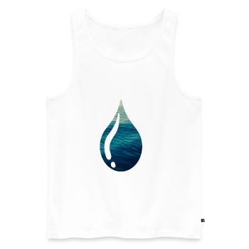 Gouttes d’eau - Débardeur bio Premium Homme - blanc - Devant - AI Model Male 178 light (178cm)
