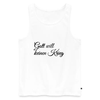 Gott will keinen Krieg - Männer Premium Bio Tank Top - Weiß - Vorne - Michal (187cm)