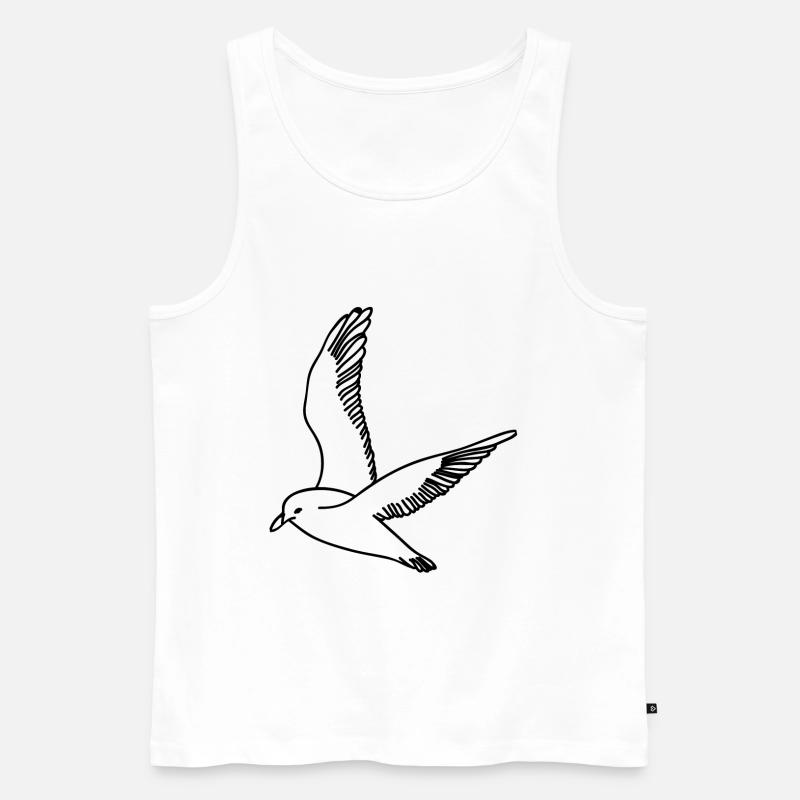 Möwe - Männer Premium Bio Tank Top - Weiß
