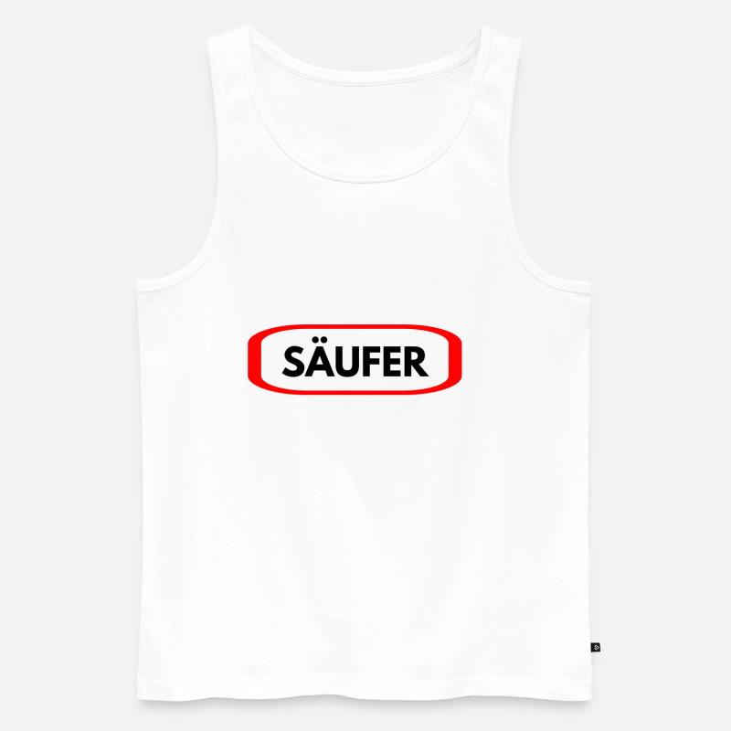 Säufer - Männer Premium Bio Tank Top - Weiß