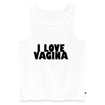i love vagina - Männer Premium Bio Tank Top - Weiß - Vorne - Michal (187cm)