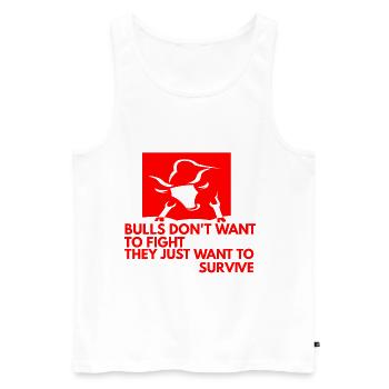 Against bullfighting animal rights activists - Men's Premium Organic Tank Top - white - Front - AI Model Male 178 light (178cm)