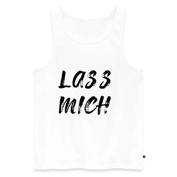 Lass mich - Männer Premium Bio Tank Top - Weiß - Vorne - AI Model Male 178 light (178cm)