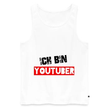Youtube youtuber influencer vlogger gamer - Men's Premium Organic Tank Top - white - Front - AI Model Male 178 light (178cm)