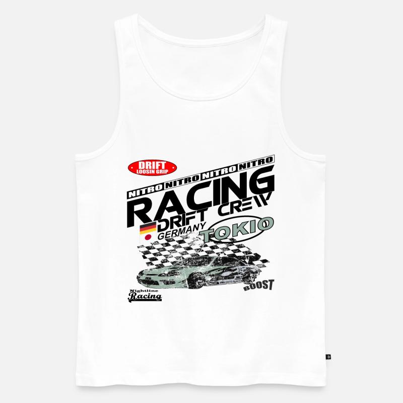 Racing "Drifting" - Männer Premium Bio Tank Top - Weiß