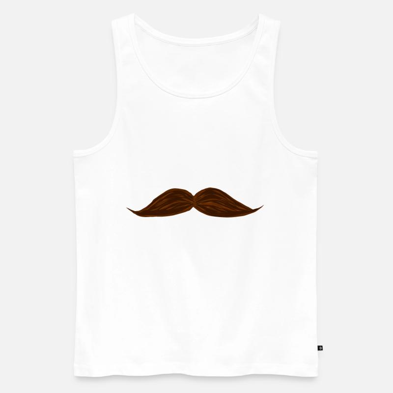 Schnurrbart - Männer Premium Bio Tank Top - Weiß
