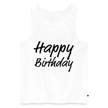 Joyeux anniversaire Salutation Idée cadeau - Débardeur bio Premium Homme - blanc - Devant - Michal (187cm)