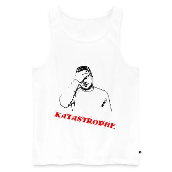 Katastrophe - Männer Premium Bio Tank Top - Weiß - Vorne - Michal (187cm)
