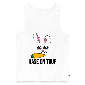 Hase on tour - Männer Premium Bio Tank Top - Weiß - Vorne - Michal (187cm)