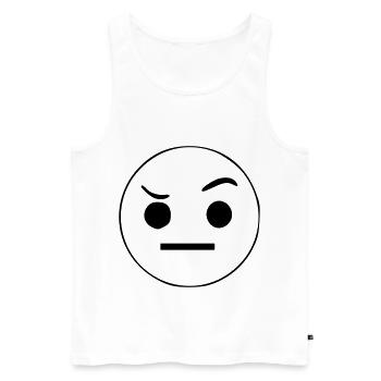 Emoji Skepticism Sketch Black - Men's Premium Organic Tank Top - white - Front - AI Model Male 178 light (178cm)