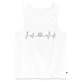 Handball Herzschlag Puls - Männer Premium Bio Tank Top - Weiß - Vorne - Michal (187cm)