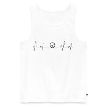 Volleyball Ball Herzschlag Puls - Männer Premium Bio Tank Top - Weiß - Vorne - Michal (187cm)