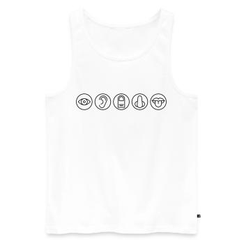 Five Senses, Sensory Organs, Medicine - Men's Premium Organic Tank Top - white - Front - AI Model Male 178 light (178cm)