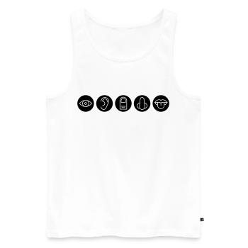Fünf Sinne, Sinnesorgane - Männer Premium Bio Tank Top - Weiß - Vorne - AI Model Male 178 light (178cm)