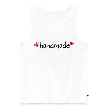 Handmade Hashtag Saying T-Shirt - Men's Premium Organic Tank Top - white - Front - Michal (187cm)